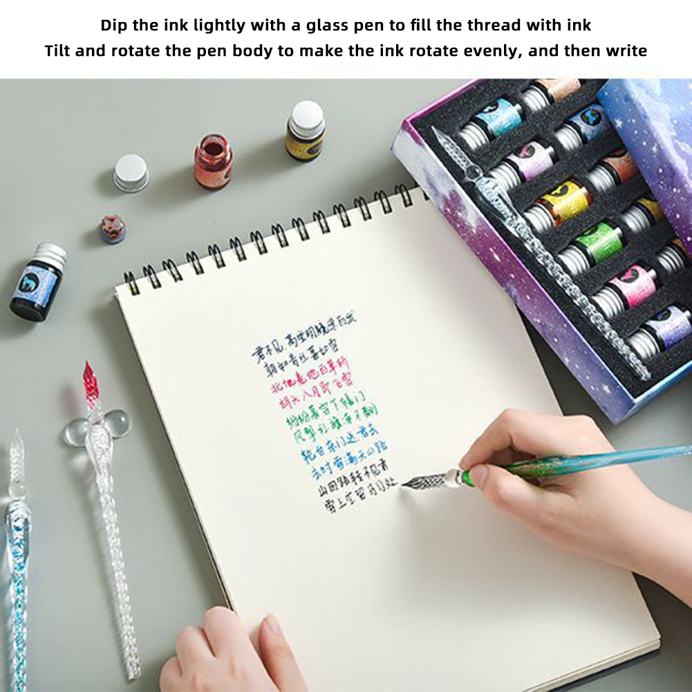 Glass Dip Pen Calligraphy Ink Set - Набор чернил для каллиграфии, набор чернил,