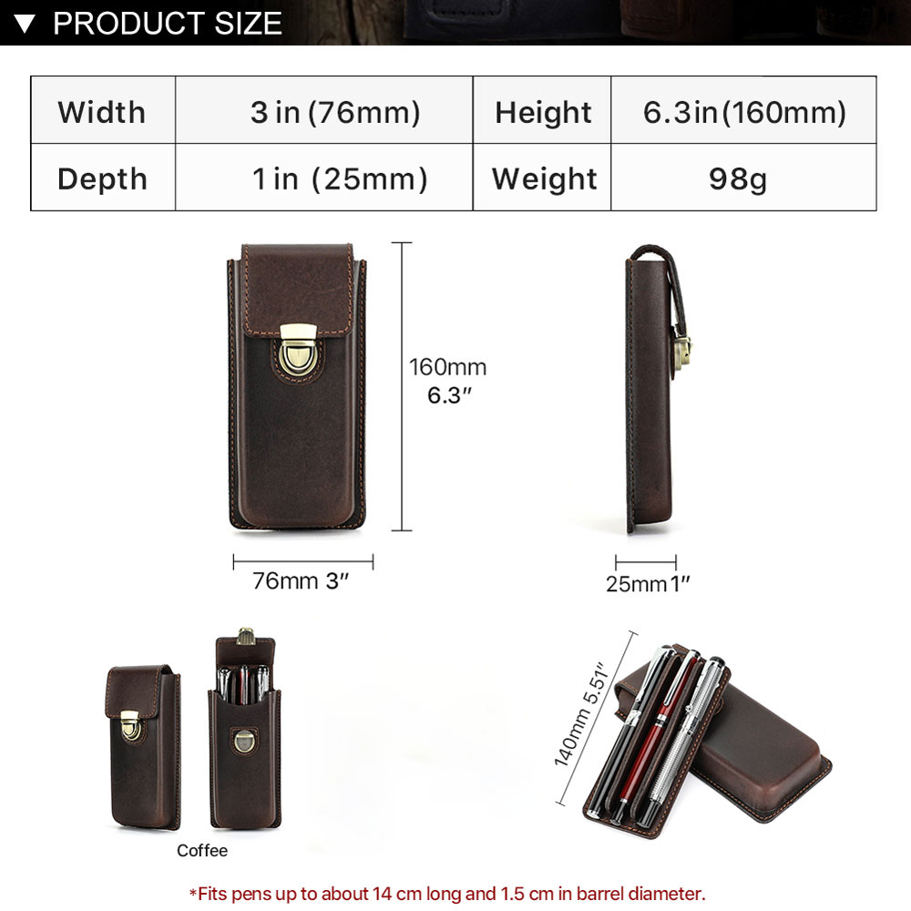 Кожаный чехол ручной работы из – обзор и цена Leather Fountain Pen Case 3 Slots Pouch