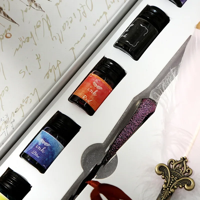 1 шт. стеклянная ручка с черни – обзор и цена Glass Dip Pen Calligraphy Ink Set