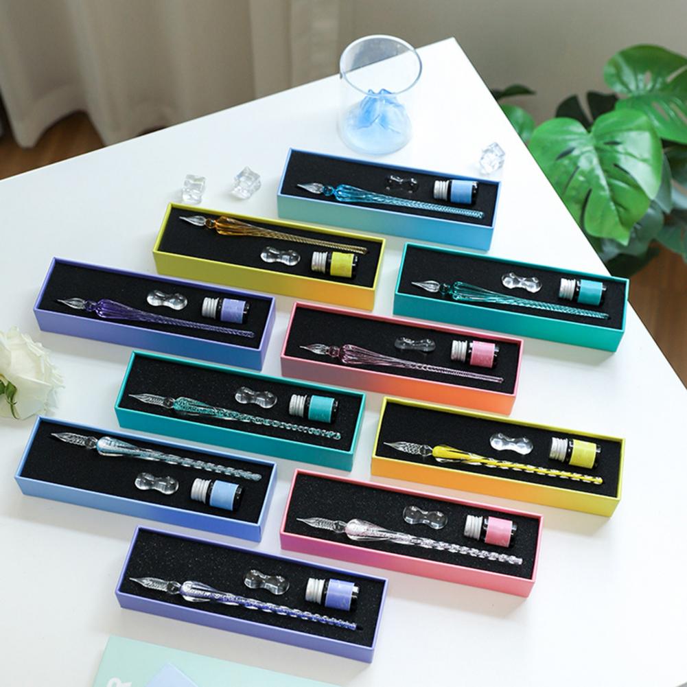 Набор стеклянных перьевых руче – обзор и цена Glass Dip Pen Calligraphy Ink Set