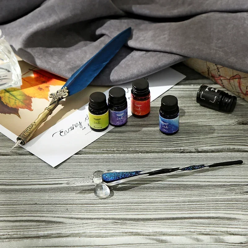 1 шт. стеклянная ручка с черни – обзор и цена Glass Dip Pen Calligraphy Ink Set
