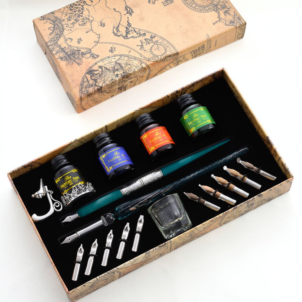 Набор премиальных стеклянных п – обзор и цена Glass Dip Pen Calligraphy Ink Set