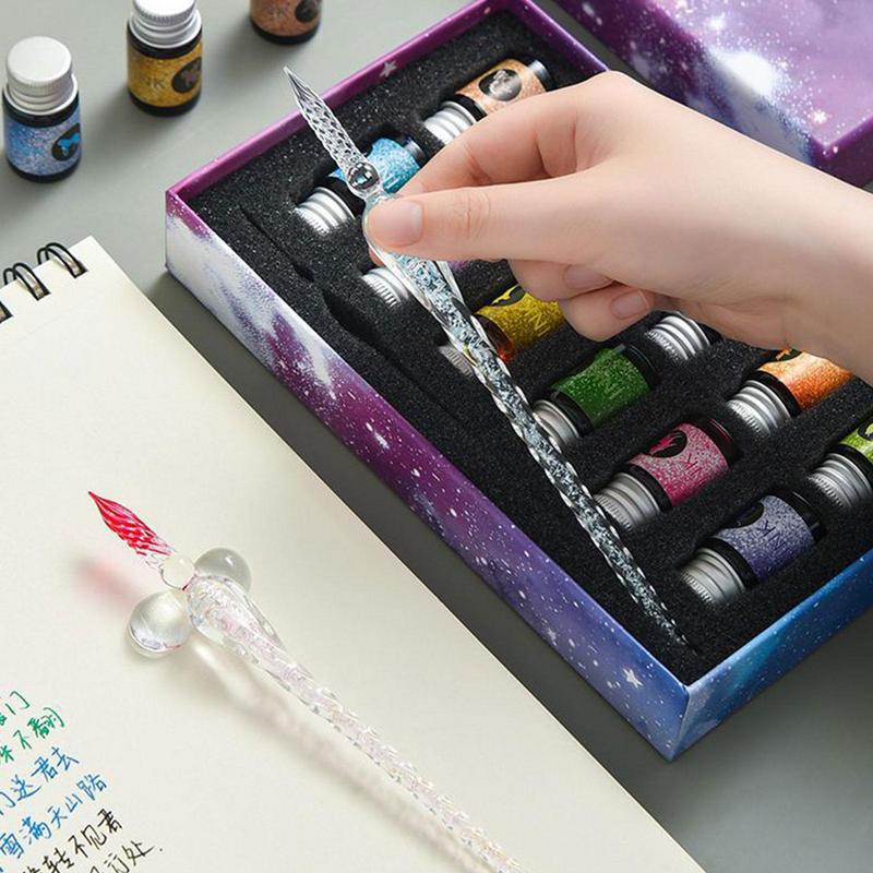 Набор стеклянных перьевых руче – обзор и цена Glass Dip Pen Calligraphy Ink Set