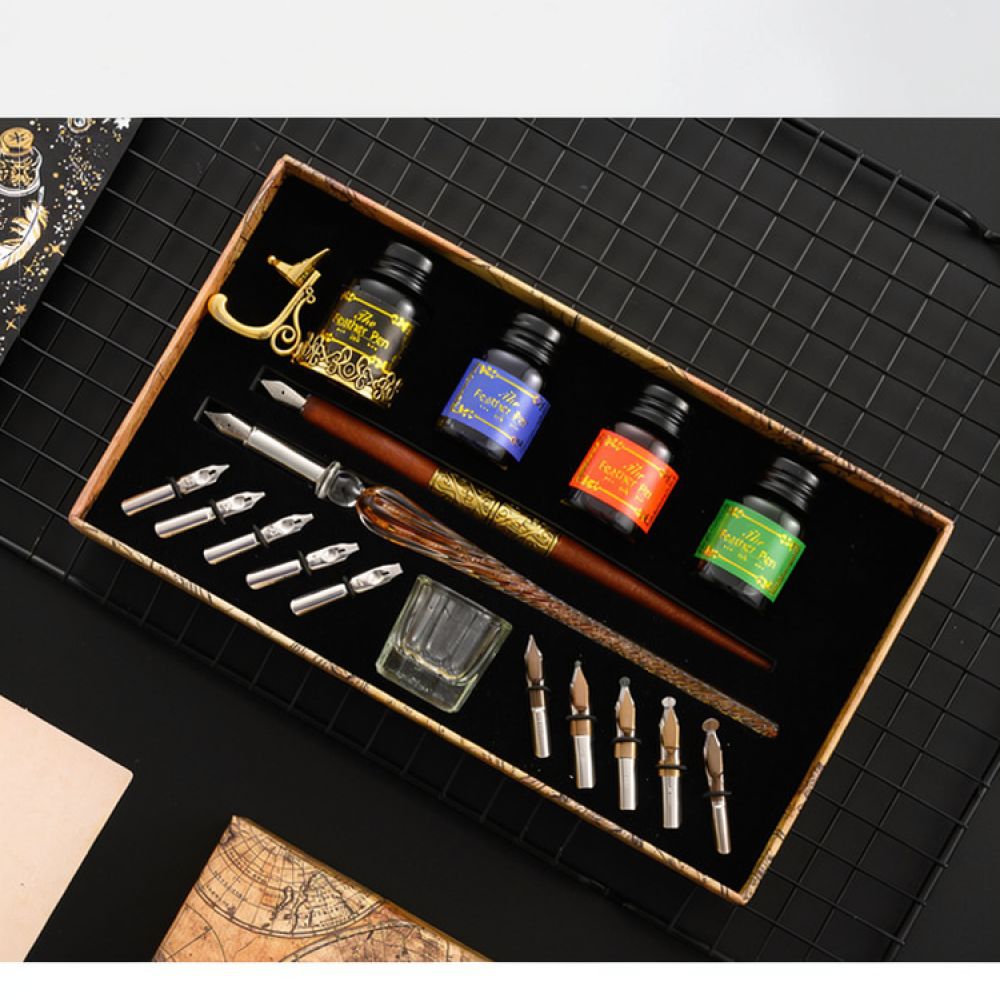 Современный набор стеклянных п – обзор и цена Glass Dip Pen Calligraphy Ink Set