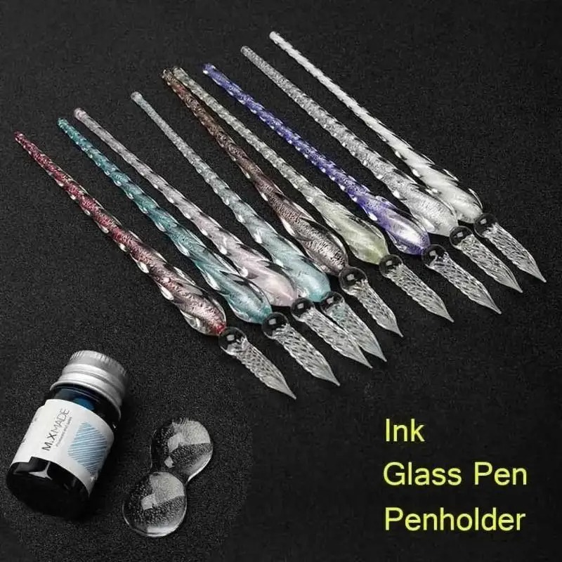 Набор перьевых ручек из хруста – обзор и цена Glass Dip Pen Calligraphy Ink Set