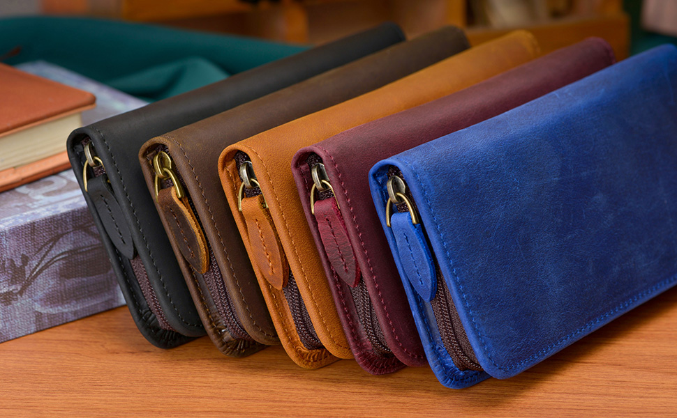 Ручка перьевая из кожи Крейзи  – обзор и цена Leather Fountain Pen Case 3 Slots Pouch