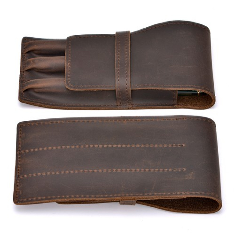 A + 3-слотовый винтажный кожан – обзор и цена Leather Fountain Pen Case 3 Slots Pouch