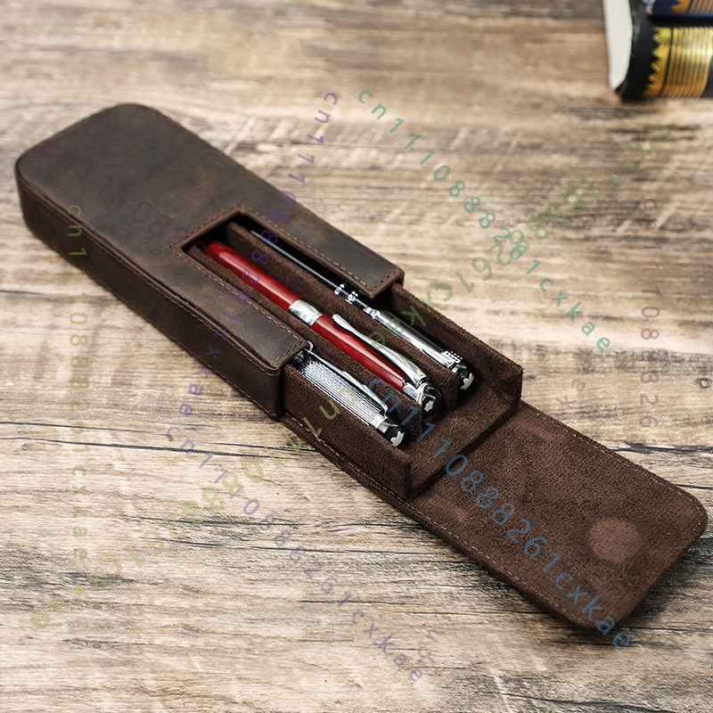 Винтажный чехол для ручек из к – обзор и цена Leather Fountain Pen Case 3 Slots Pouch