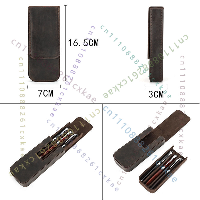 Винтажный чехол для ручек из к – обзор и цена Leather Fountain Pen Case 3 Slots Pouch