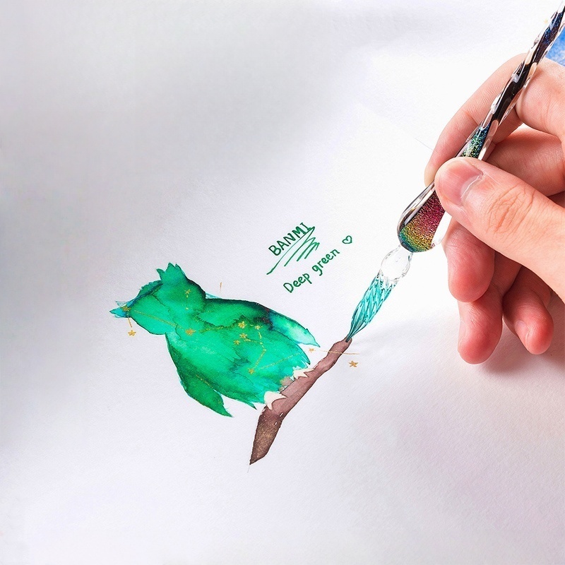 Набор из 12 цветных перьевых р – обзор и цена Glass Dip Pen Calligraphy Ink Set