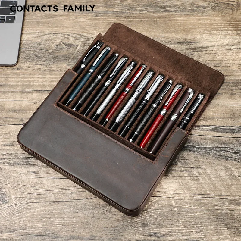 Роскошный чехол для перьевой р – обзор и цена Leather Fountain Pen Case 3 Slots Pouch