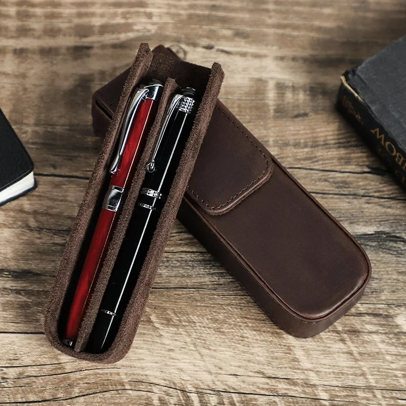 Роскошный чехол для перьевой р – обзор и цена Leather Fountain Pen Case 3 Slots Pouch