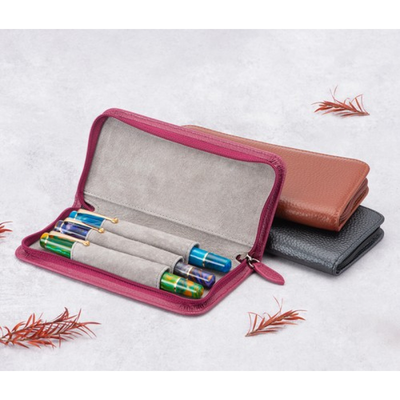 Чехол для перьевой ручки из на – обзор и цена Leather Fountain Pen Case 3 Slots Pouch