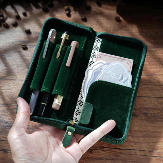 Кожаный чехол для ручек из нат – обзор и цена Leather Fountain Pen Case 3 Slots Pouch