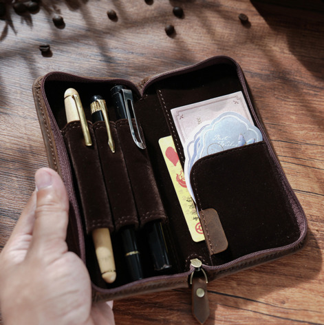 Кожаный чехол для ручек из нат – обзор и цена Leather Fountain Pen Case 3 Slots Pouch