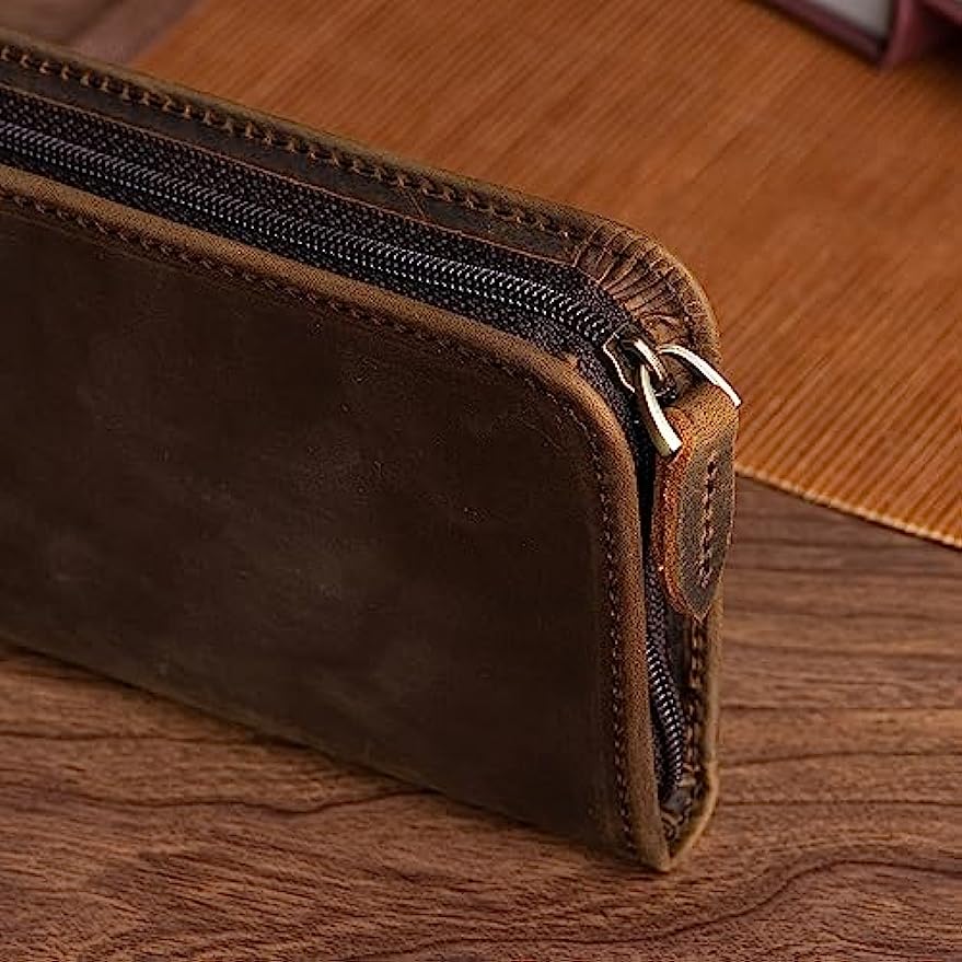 Винтажная кожаная перьевая руч – обзор и цена Leather Fountain Pen Case 3 Slots Pouch