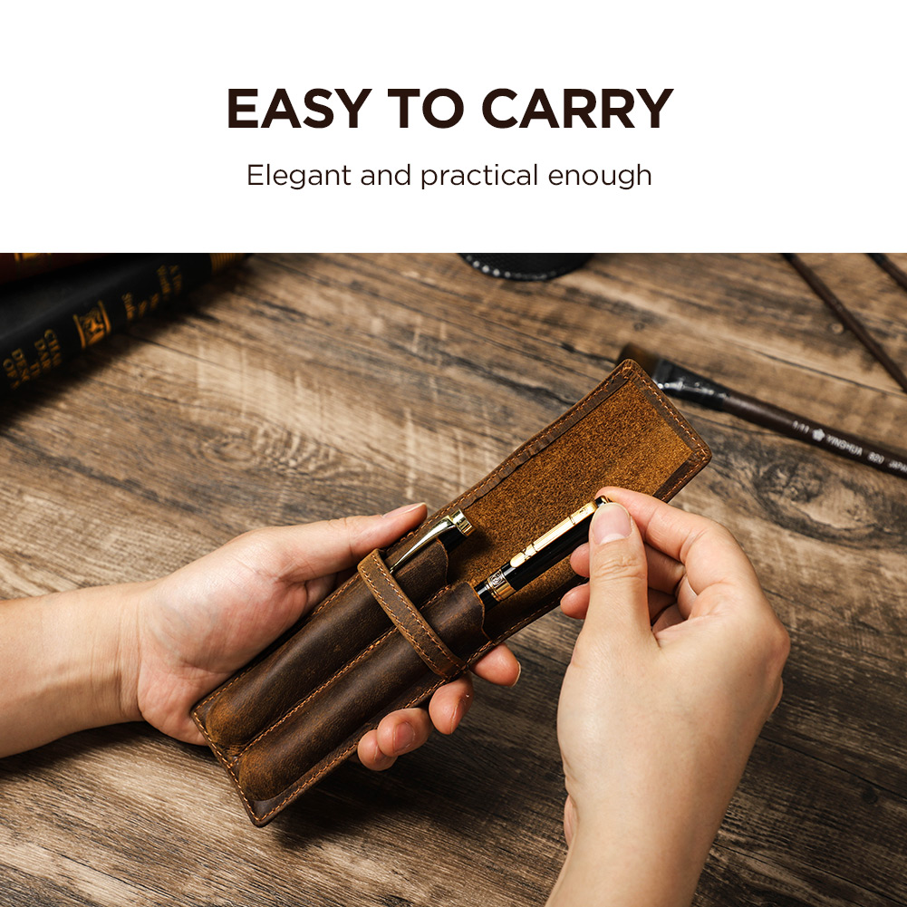 Роскошный винтажный мини-кошел – обзор и цена Leather Fountain Pen Case 3 Slots Pouch