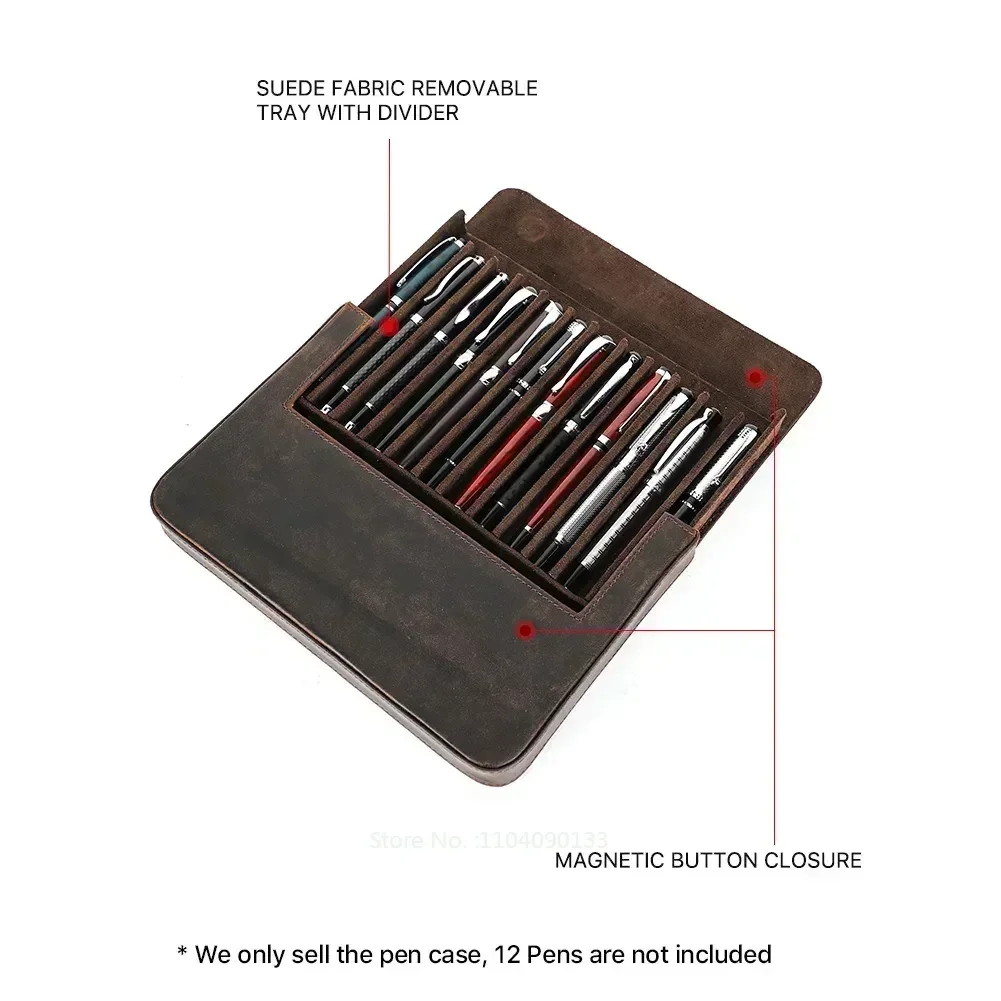 Элитный футляр для ручек из на – обзор и цена Leather Fountain Pen Case 3 Slots Pouch