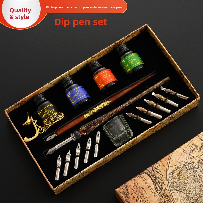 Набор стеклянных перьевых руче – обзор и цена Glass Dip Pen Calligraphy Ink Set