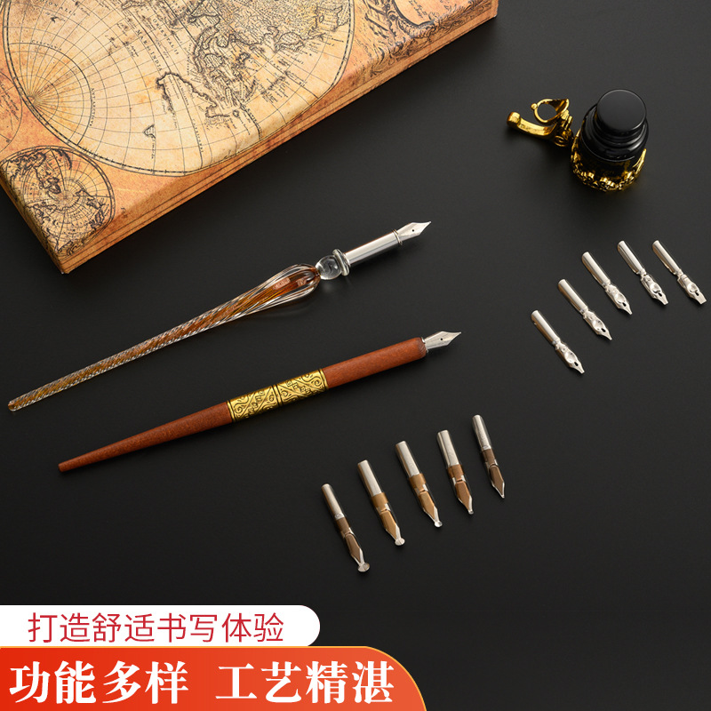Набор стеклянных перьевых руче – обзор и цена Glass Dip Pen Calligraphy Ink Set