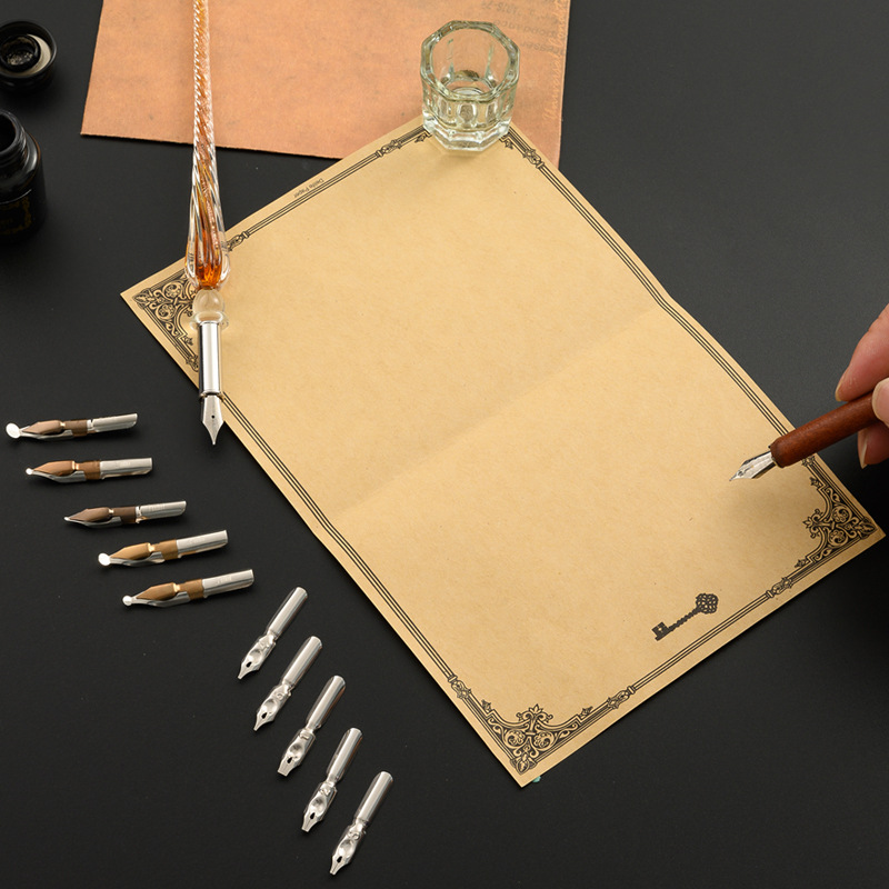 Набор стеклянных перьевых руче – обзор и цена Glass Dip Pen Calligraphy Ink Set