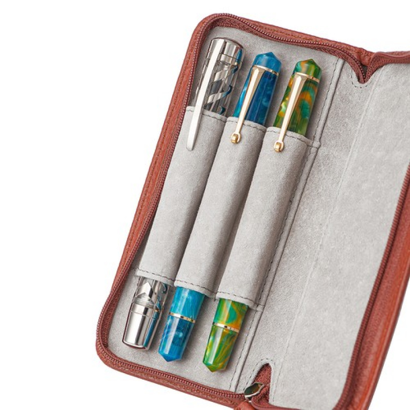 Чехол для перьевой ручки из на – обзор и цена Leather Fountain Pen Case 3 Slots Pouch